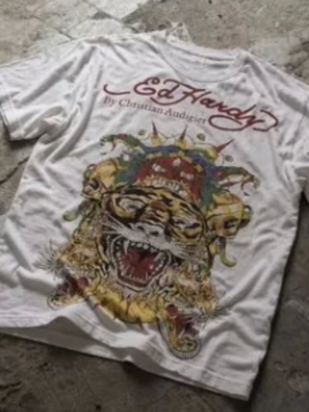Ed Hardy Tiger Graphic T-Shirt White
